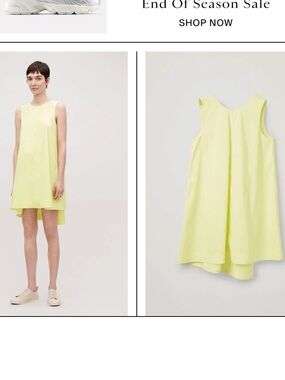 COS Double-Layer Sleeveless Dress Cotton Poplin Yellow 12
